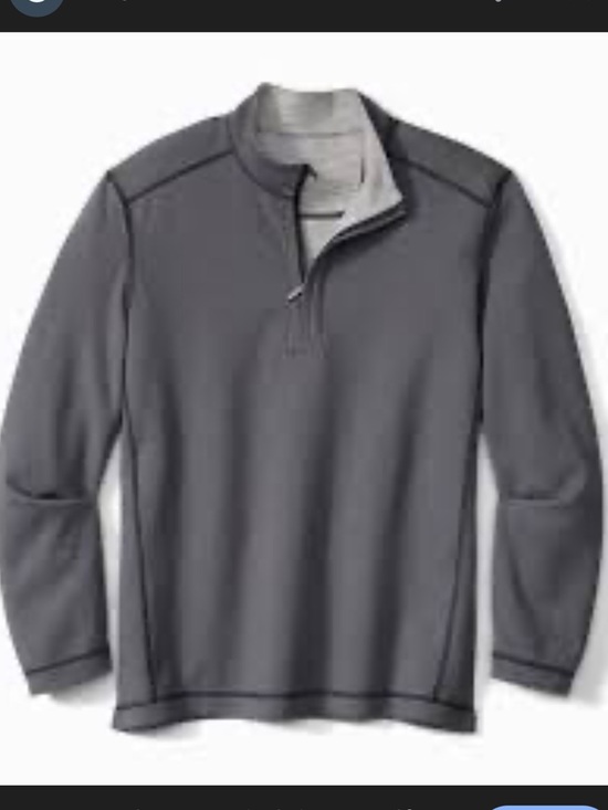 Tommy Bahama Other - Tommy Bahama Shirt - gray reversible “Switch it up” half zip pullover